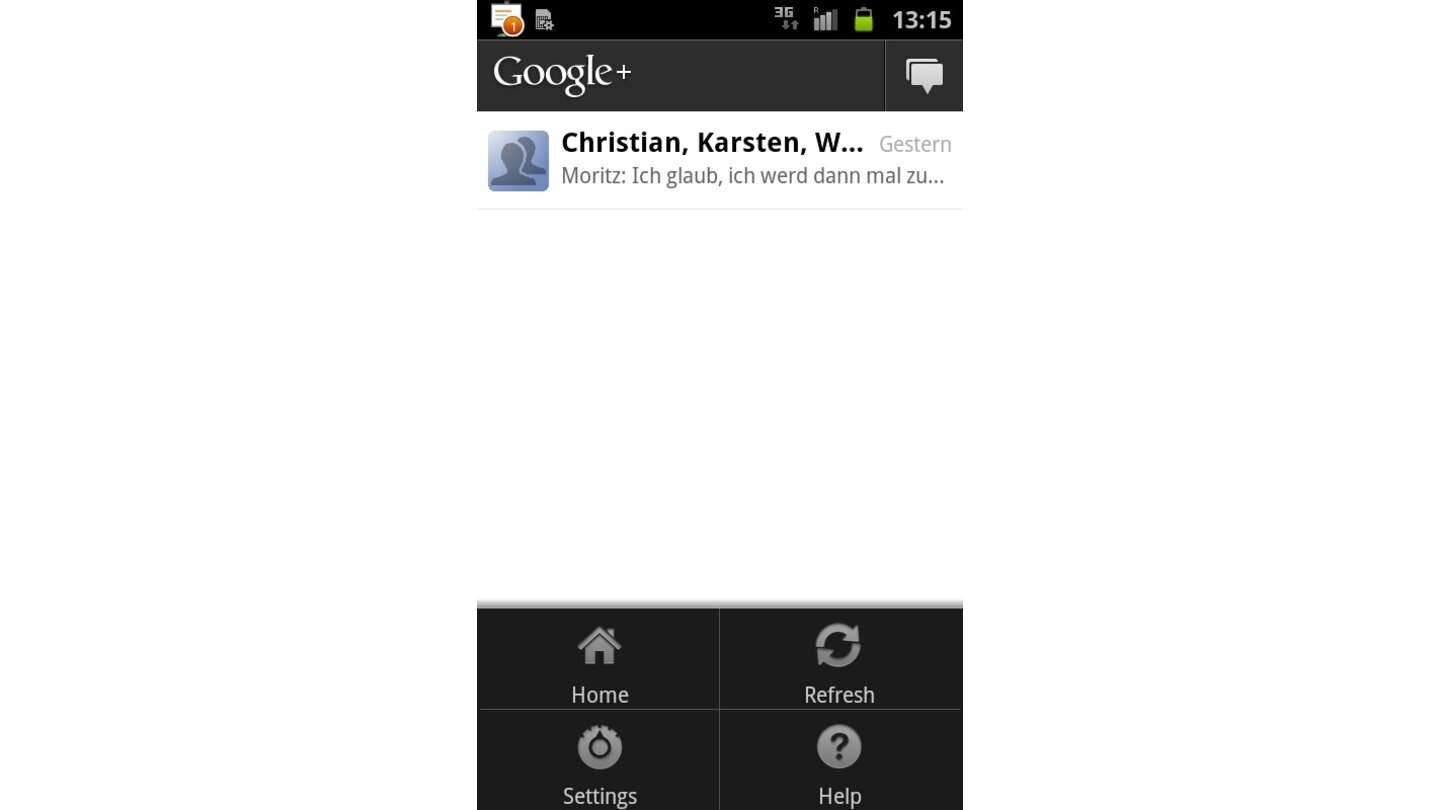 Google Plus Android Huddle Einstellungen
