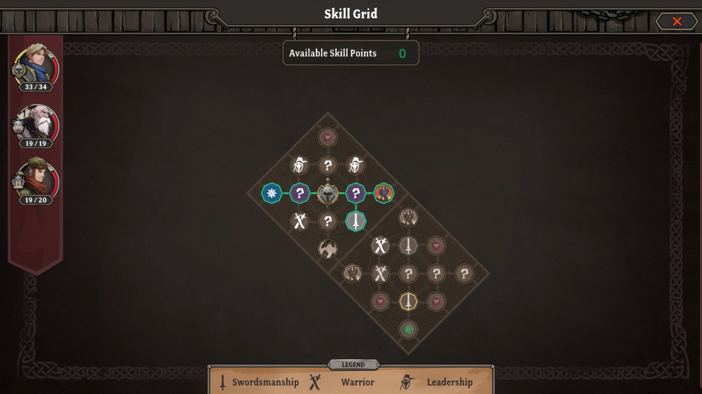 Gordian QuestDer Fähigkeitenbaum ist komplex, da er ständig weiterwächst.