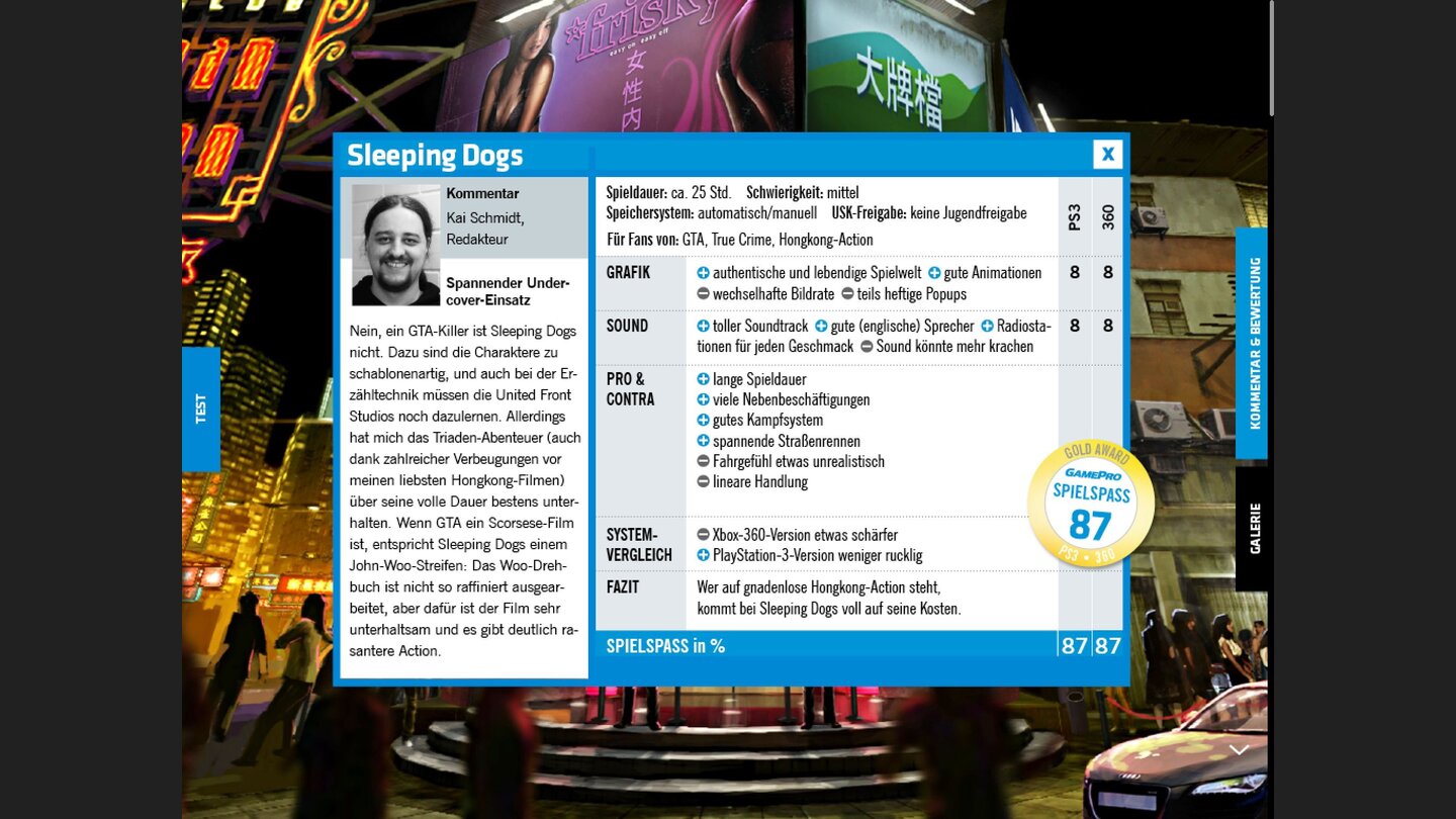 GamePro für Tablets
Wer schnell die Wertung sehen will, tippt auf der ersten Artikelseite einfach auf den entsprechenden Button.
