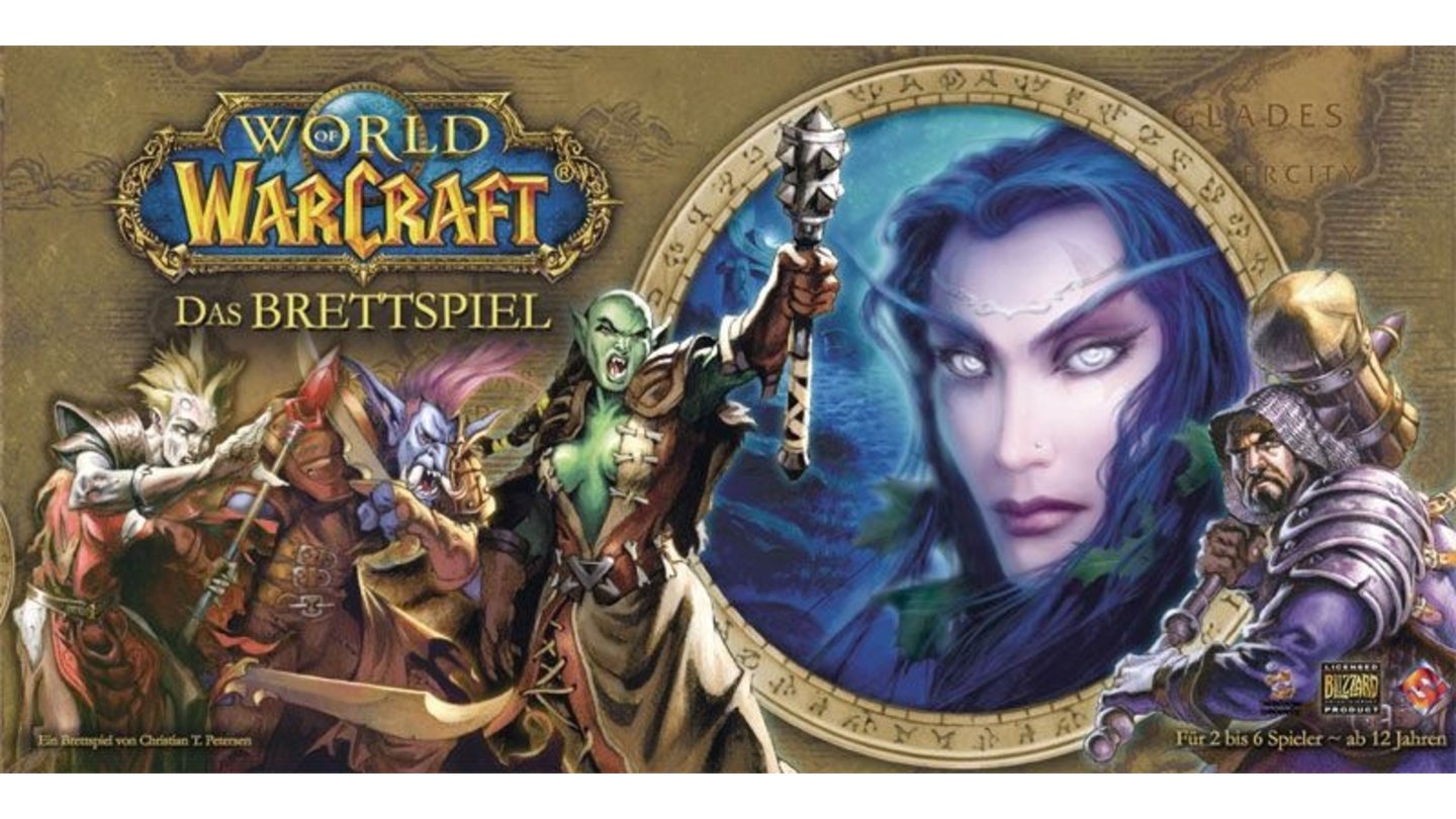 World of WarcraftEs gibt kaum einen geschäftstüchtigeren Entwickler als Blizzard, das seine Spieluniversen mustergültig ausschlachtet. Neben Sammelkarten, Action-Figuren und sonstigem Kram zu World of Warcraft gibt’s natürlich auch ein Brettspiel, erschienen 2005. Jeder der zwei bis sechs Spieler wählt darin eine von 16 Klassen, dann reist die Gruppe durch Azeroth, um ein Bossmonster zu besiegen. Es gibt übrigens auch Brettspiele zu Starcraft und Diablo. Blizzard eben.