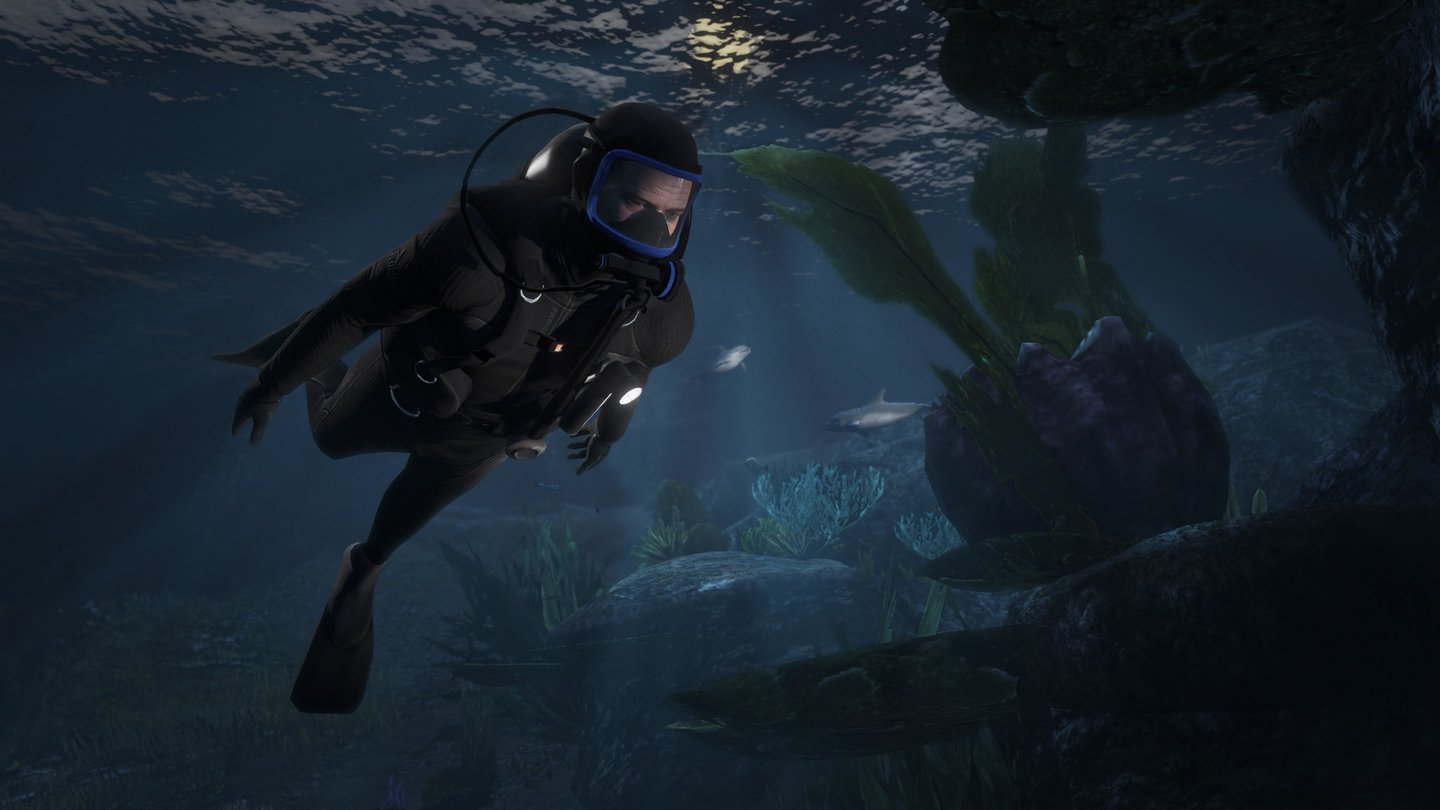 Grand Theft Auto 5Schon auf Xbox 360 und PS3 gab es riesige Unterwasserbereiche zum Erforschen, in der Next-Gen-Optik sieht das Gebiet aber noch besser aus.