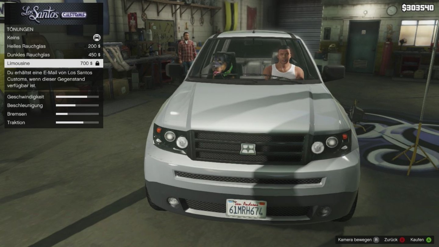 Grand Theft Auto 5Bei Los Santos Customs motzt ihr eure Karre mit neuer Federung, Spoilern, getönten Scheiben und mehr auf.