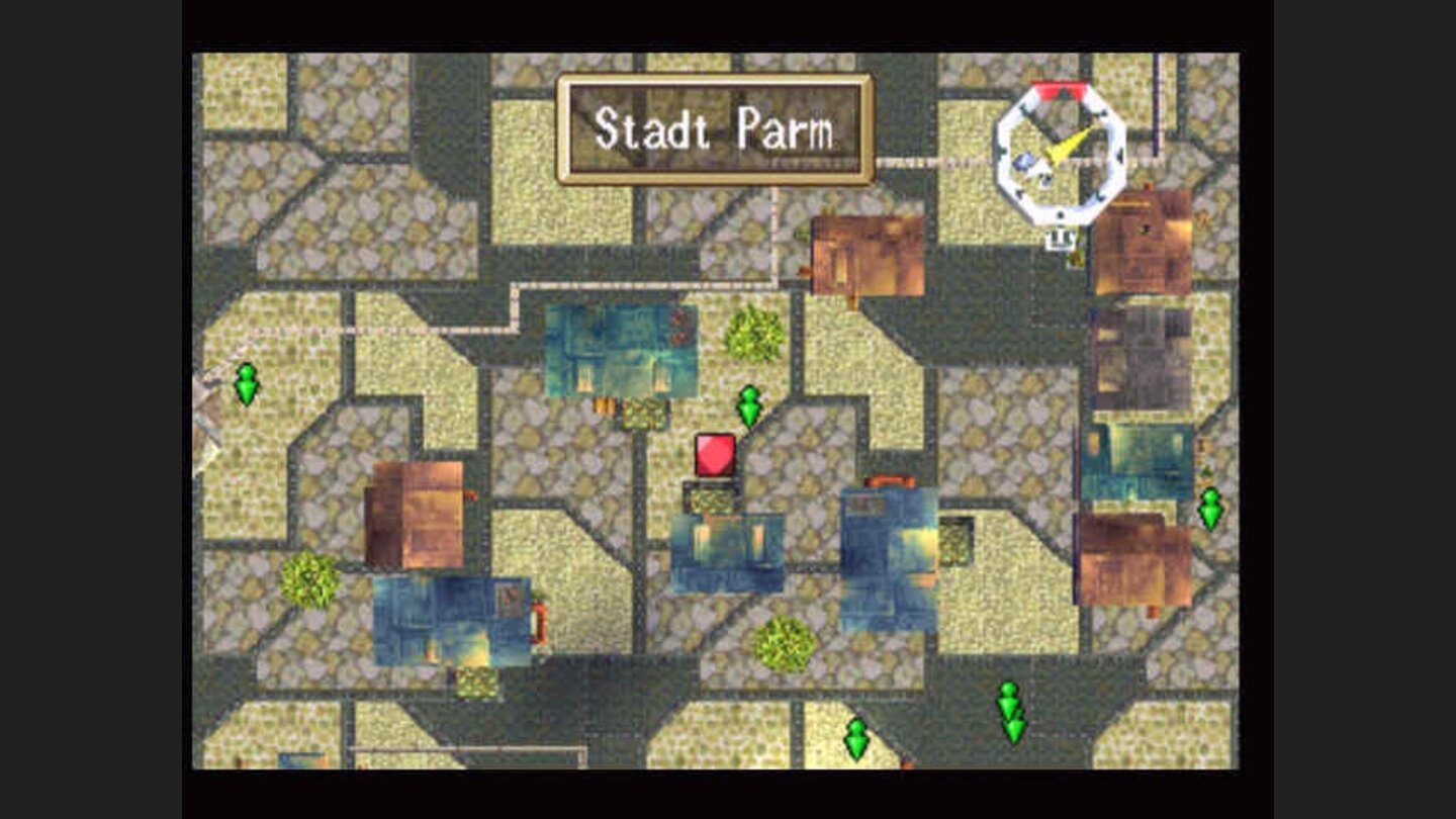 Press the select button to view the cities and the dungeons as a map