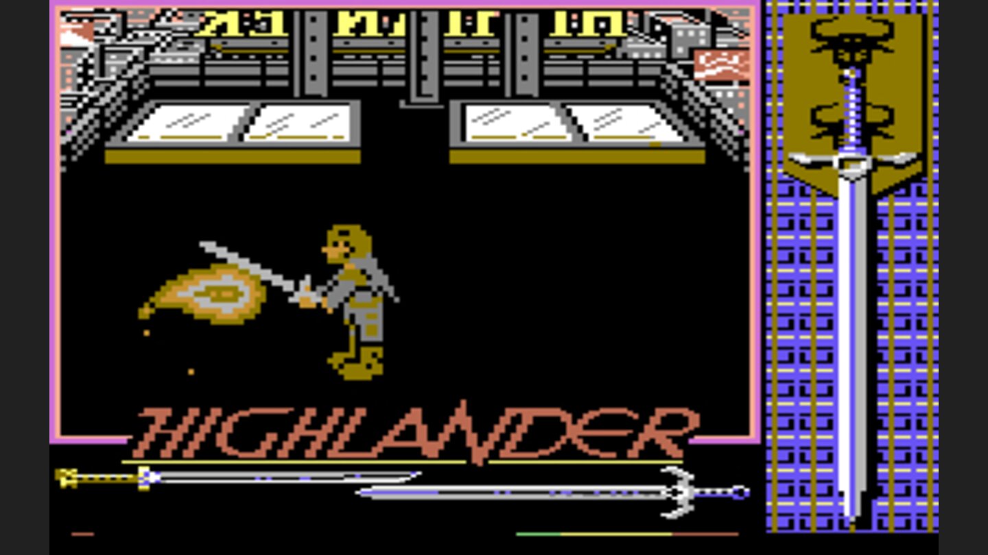 Der Fettfleck unter dem Schwert repräsentiert die Energie eines besiegten Unsterblichen. Die Spezialeffekte aus dem Film muss man sich halt dazu denken.