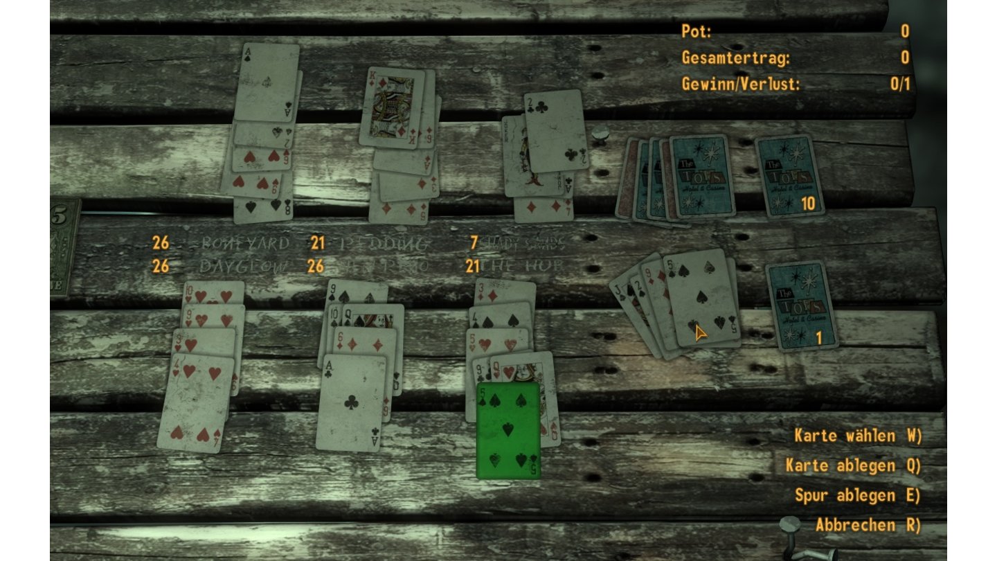 Fallout: New VegasNew Vegas enthält ein paar nette neue Minispiele, darunter ein Kartenduell namens Karawane.