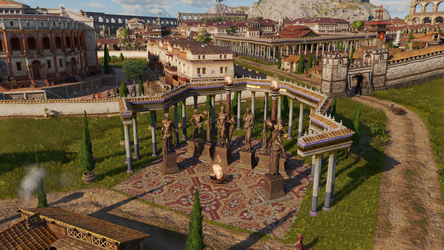 Viele Ornamente im Spiel gibt es von Beginn an, einige muss ich aber erst über die Ruhmeshalle freischalten.