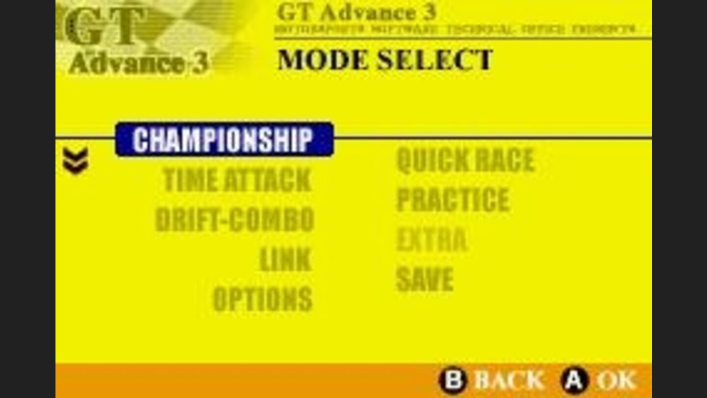 Main menu screen