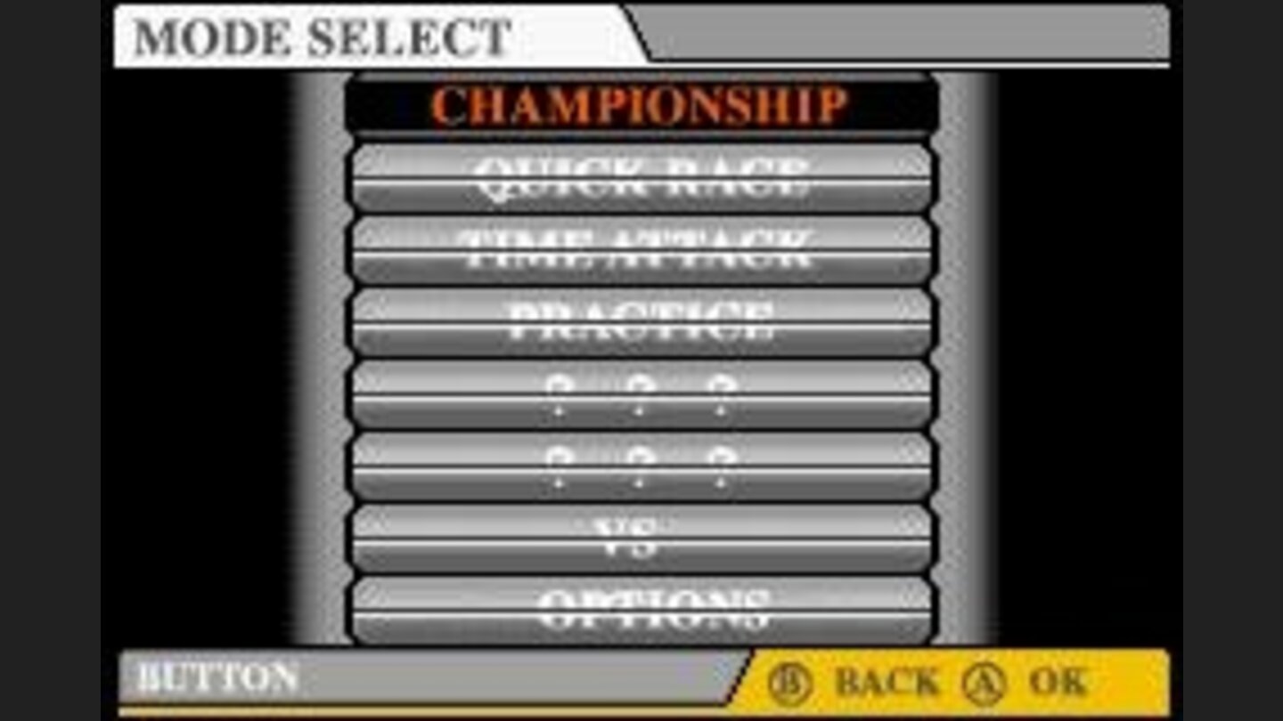 Main menu with available and locked options.