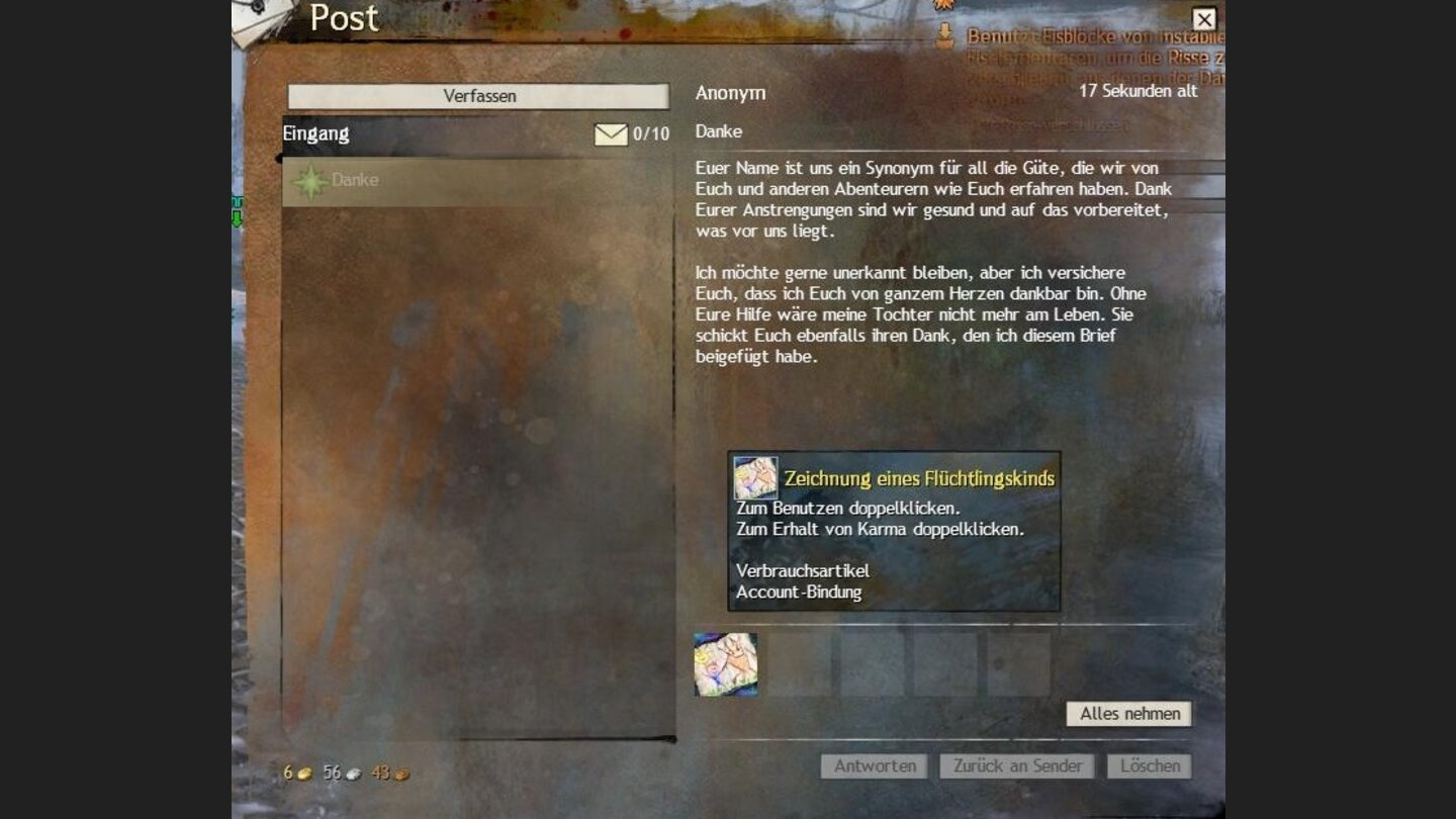 Guild Wars 2 - Flamme und FrostAnonymes Dankesschreiben samt Kinderzeichnung – Rührend?