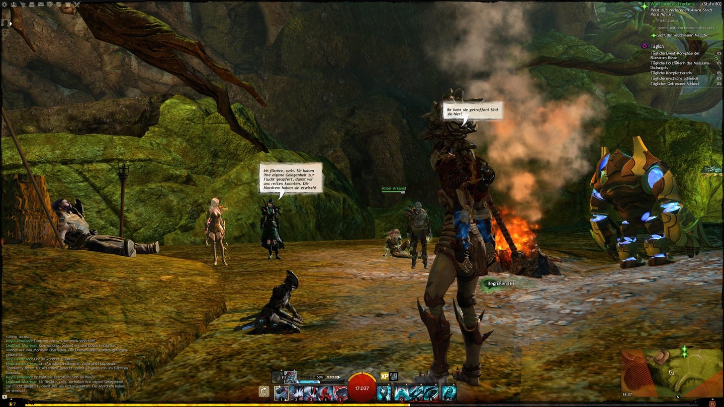 Guild Wars 2: Heart of ThornsGuild Wars 2 verzichtet inzwischen auf die »gezeichneten« Dialogfenster.