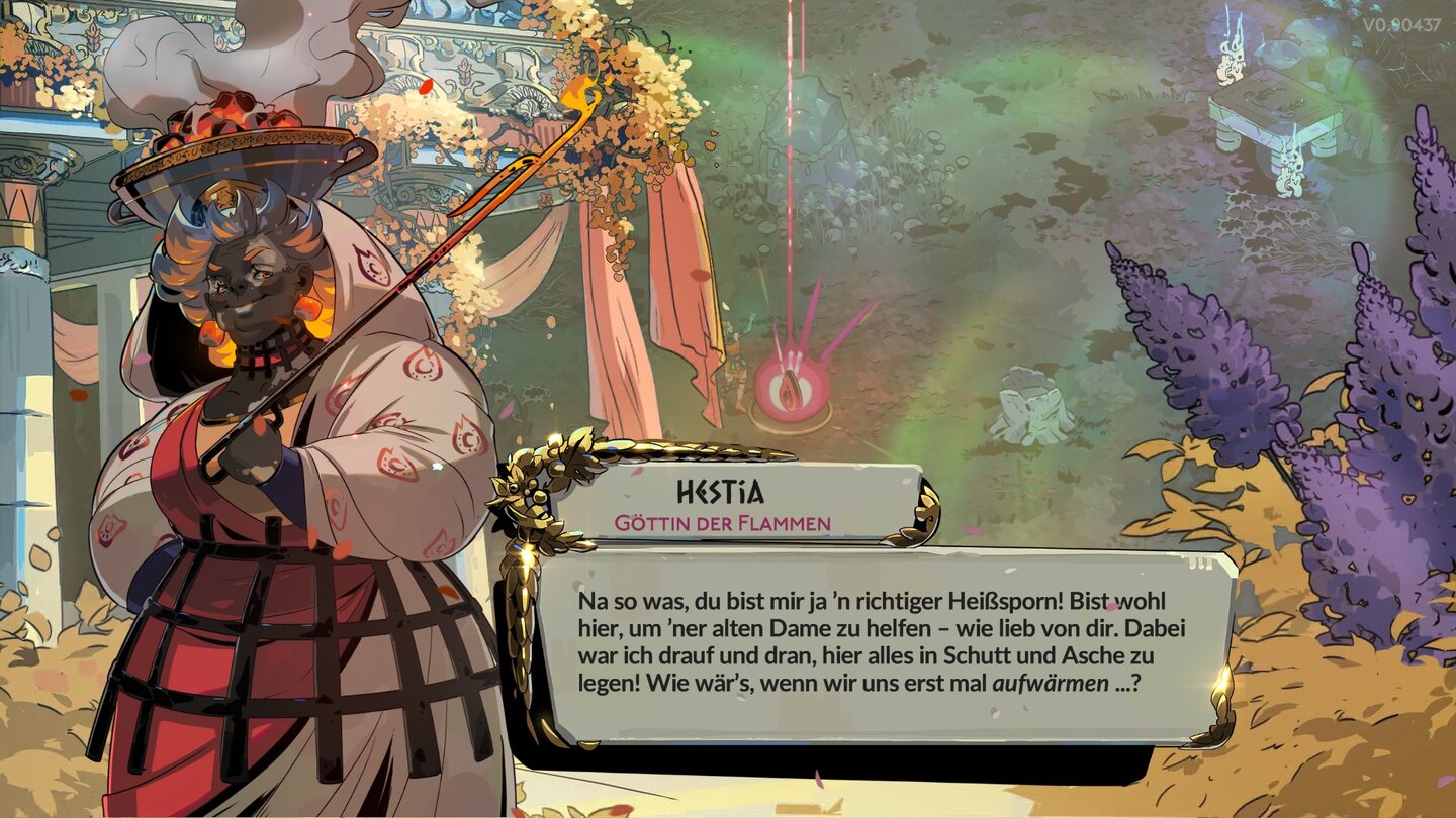 Neben alten Bekannten begegnen euch auch neue Gottheiten mit eigenen Fähigkeiten - Hestia beschert euren Angriffen Feuer-Effekte.