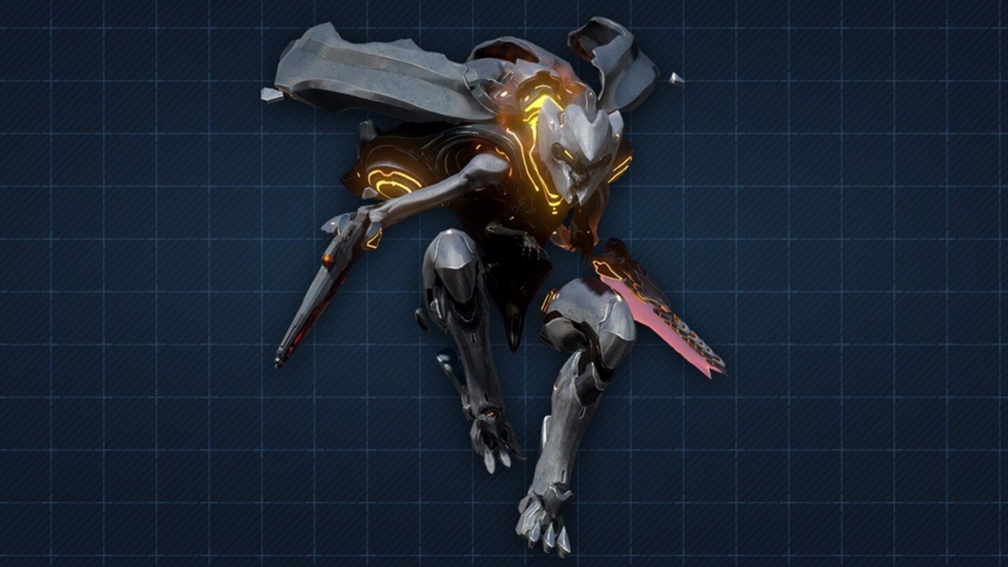 Halo 4 - Promethean KnightPromethean Knights sind humanoide KI-Wesen, die fliegen und sich teleportieren können und mit zwei Blutsväter-Waffen (Klinge und Gewehr) ausgerüstet sind. Um sich zu schützen, umgeben sie sich mit einem Energieschild und bewegen sich im Zickzack auf Gegner zu, um Treffer zu vermeiden. Zusätzlich zu ihrem Waffenarsenal können die Knights fliegende Watcher herbeirufen. Im Trailer sieht man außerdem kurz ihr wahres Gesicht: ein glühender Schädel.