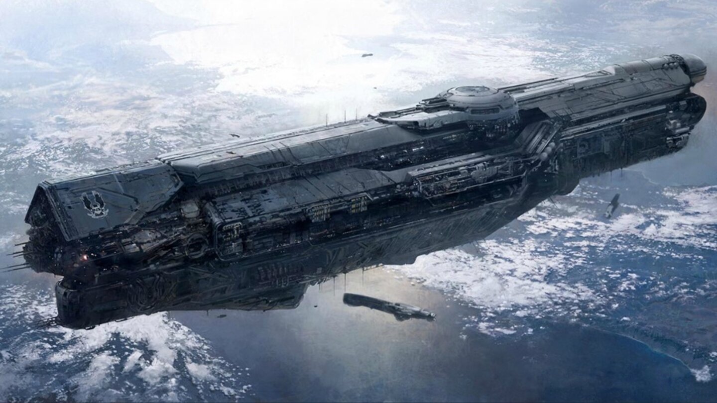 Halo 4 - UNSC InfinityDie UNSC Infinity ist durch den Einsatz von Allianz- und Blutsväter-Technologie das modernste, und mit 5,6 Kilometer Länge das größte Schiff der menschlichen Flotte. Der ursprüngliche Zweck der Infinity war der Kampf gegen die Allianz und der Transport von Spartan IV-Soldaten. Das Schiff befindet sich mit seinem Geleitschutz im Orbit um Requiem bevor es aus bisher unbekannten Gründen – vermutlich ein EMP-Angriff – abstürzt. Die Infinity ist nicht nur Teil der Spielhandlung, sondern auch ein wichtiger Knotenpunkt für den Multiplayer-Modus: die dort stationierten Spartans treten in holografischen Trainingsprogrammen gegeneinander an (War Games) oder bestreiten in kleinen Teams kooperative Einsätze (Spartan Ops).