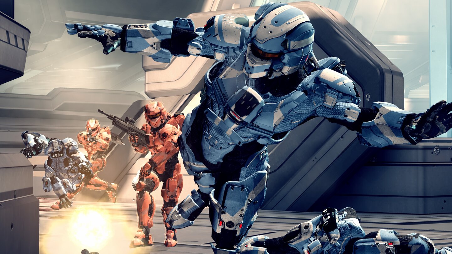 Halo 4Im Multiplayer-Modus von Halo 4 kämpfen die Spartan-IV-Soldaten zum Training gegeneinander in den so genannten War Games.