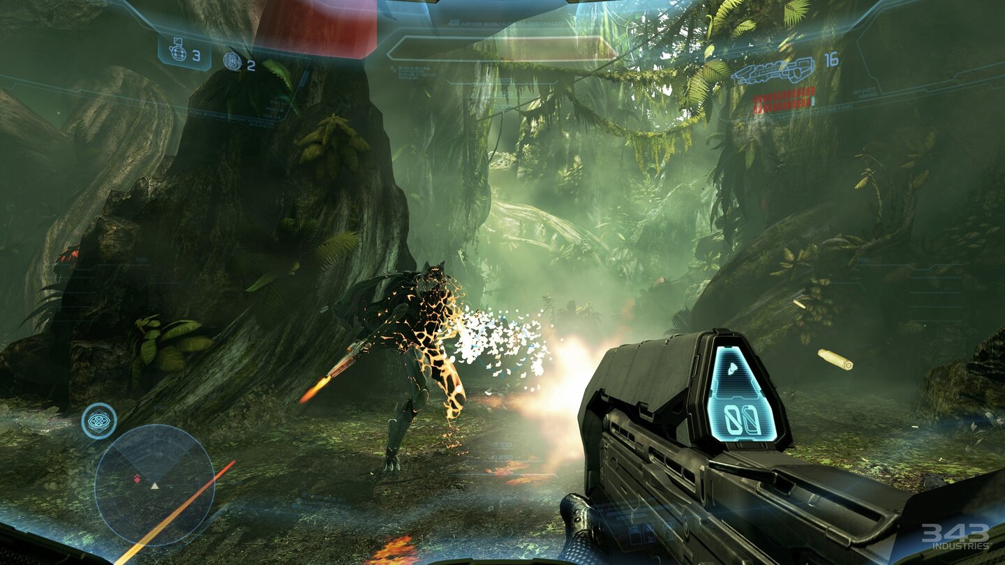 Halo 4Auf der Oberfläche von Requiem kämpfen wir gegen einen bislang unbekannten Gegner - die Prometheans sind KI-Wesen mit Blutsväter-Technologien.