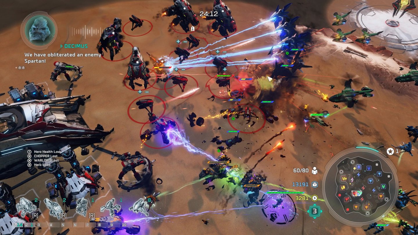 Halo Wars 2In Mulitplayergefechten mit sechs Teilnehmern wie hier kann es schon mal unübersichtlich werden, dann hilft die durchdachte Bedienung.