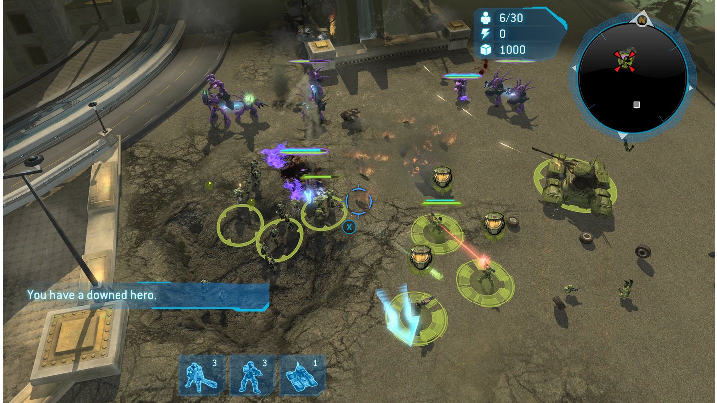 Halo Wars: Definitive EditionUnsere drei Spartaner können es mit einem Haufen von Feinden aufnehmen.