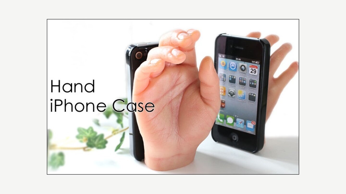 Fast so schrecklich wie das Riesenohr, doch der Hersteller besteht darauf, dass man das iPhone so sicherer in der Hand hat. Sozusagen.