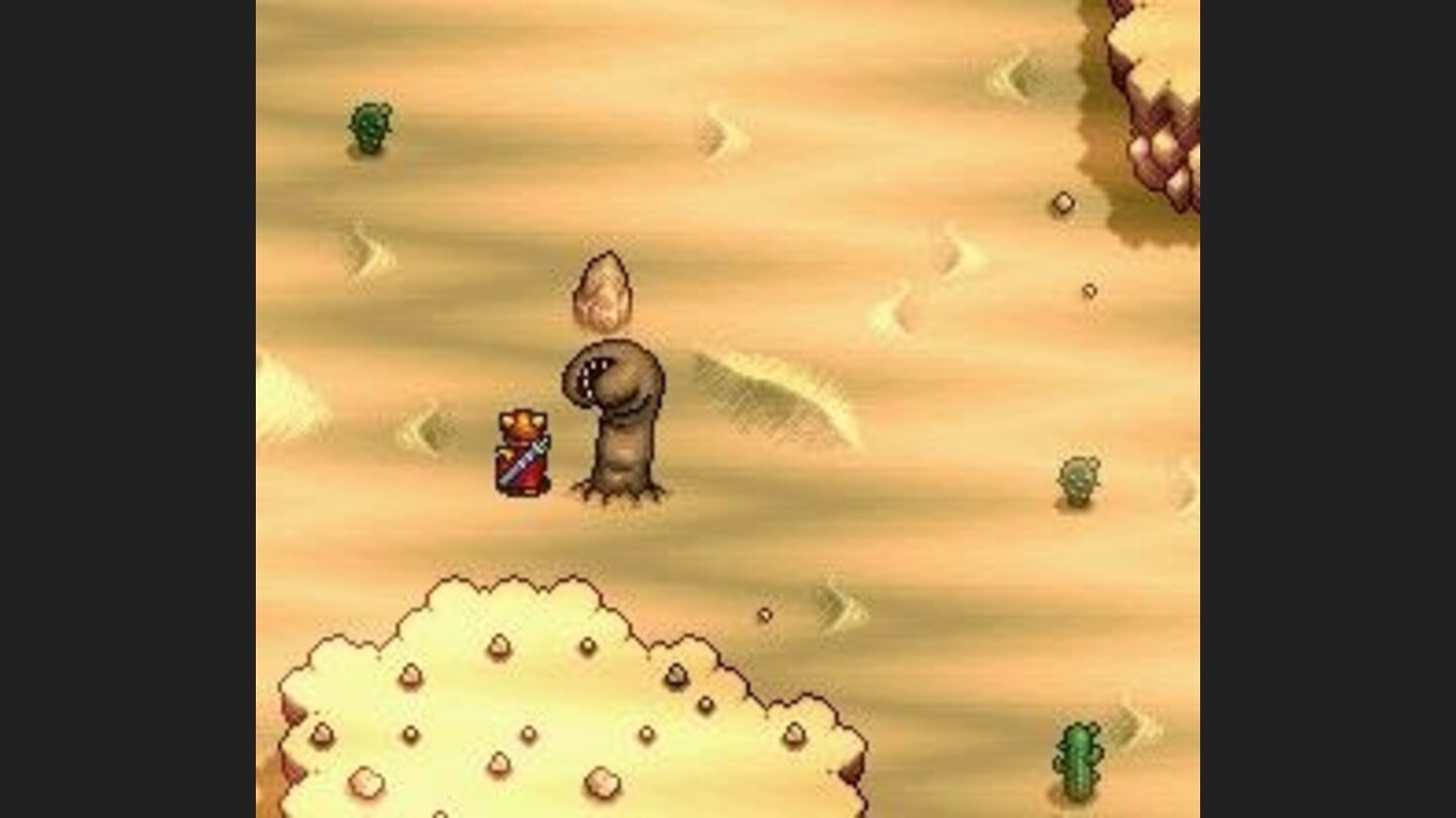 In the desert, a sand worm can appear out of nowhere and attack you