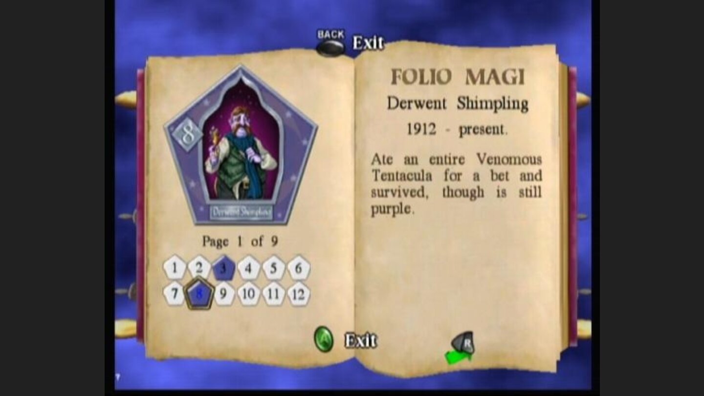 Collecting the cards for book of famous wizard + witches will help Harry build up his stamina