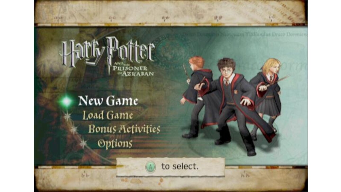 Title screen and main menu