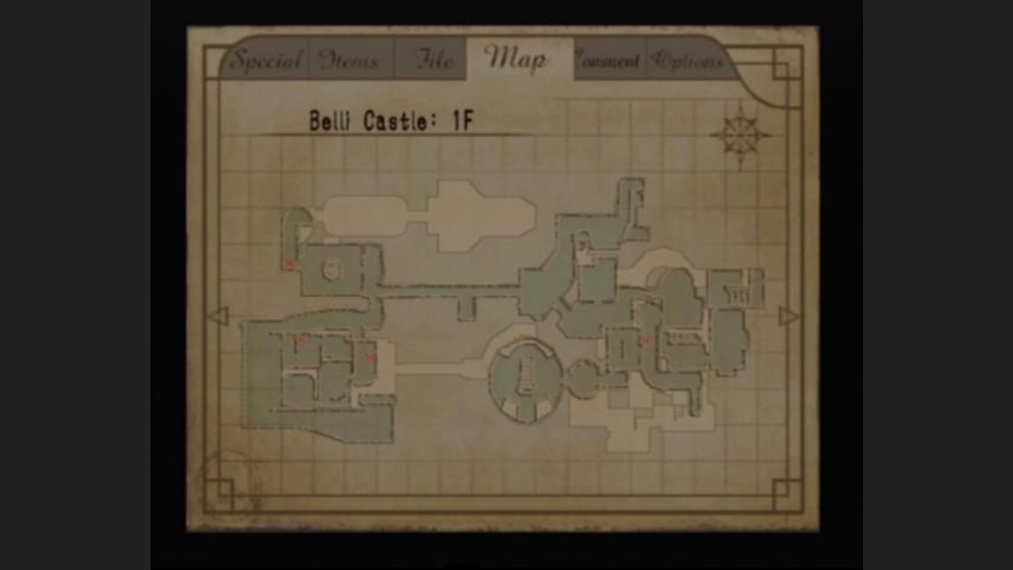 Sketch map of the Belli Castle... may prove useful if only to see where save points are