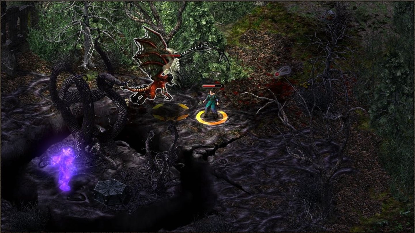 HellbreedScreenshots zur Charakterklasse der Jägerin, die als Fernkämpferin auch Wölfe oder Bären als Helfer beschwören kann oder sich selbst in einen Werwolf verwandelt.