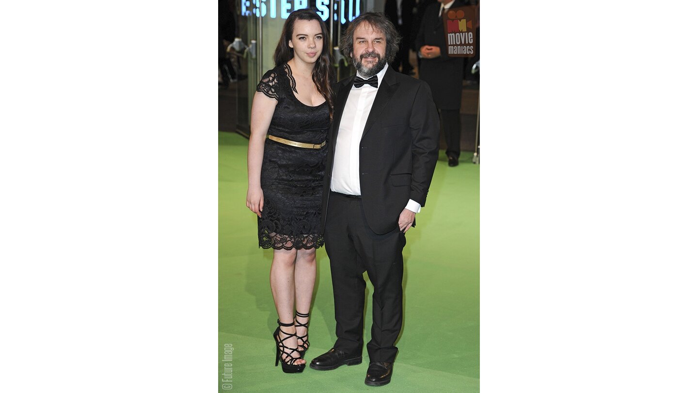 Der Hobbit: Eine unerwartete ReiseRegisseur Peter Jackson mit Tochter Katie bei der Premiere in London.