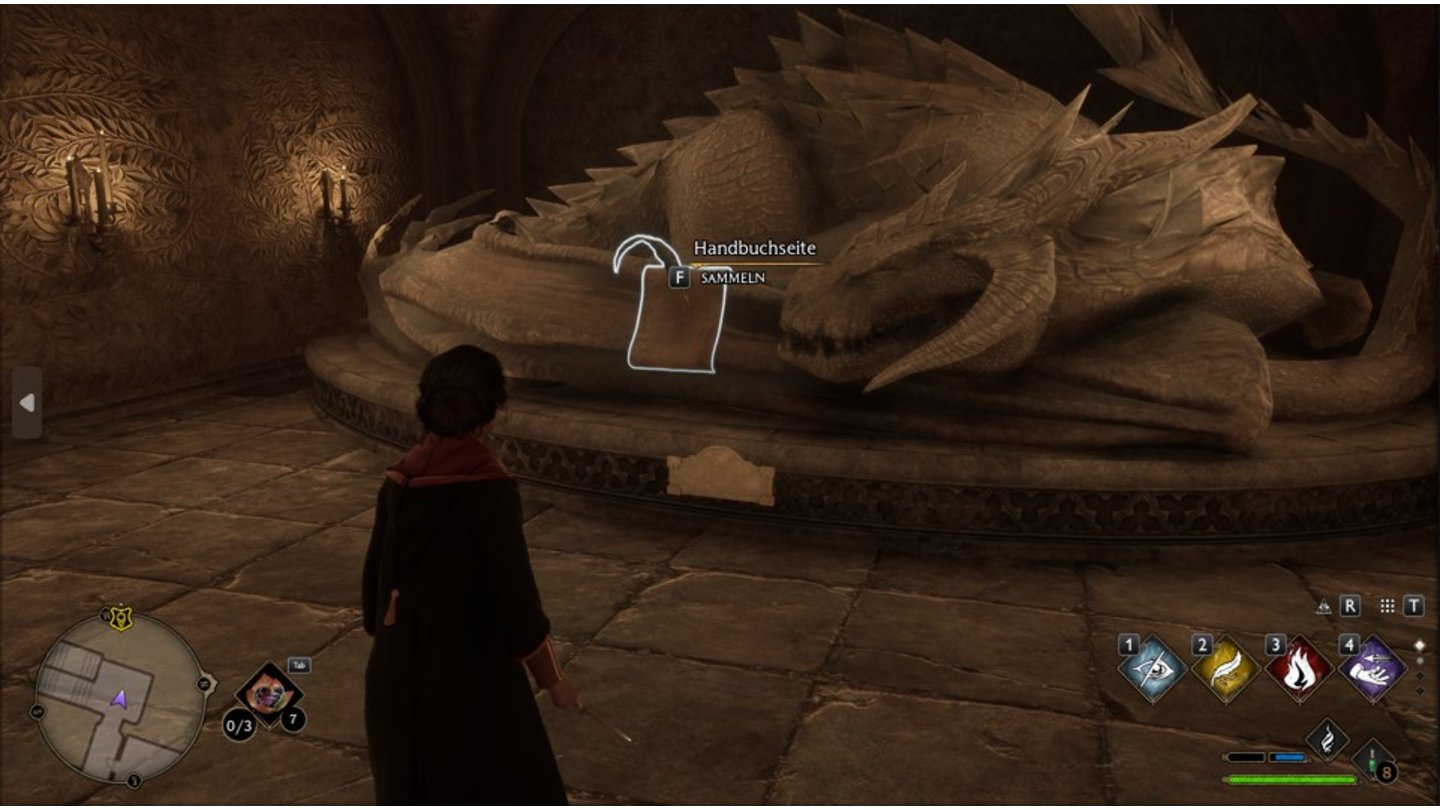 Hogwarts Legacy Revelio-Handbuchseiten 07 - Statue des schlafenden Drachen