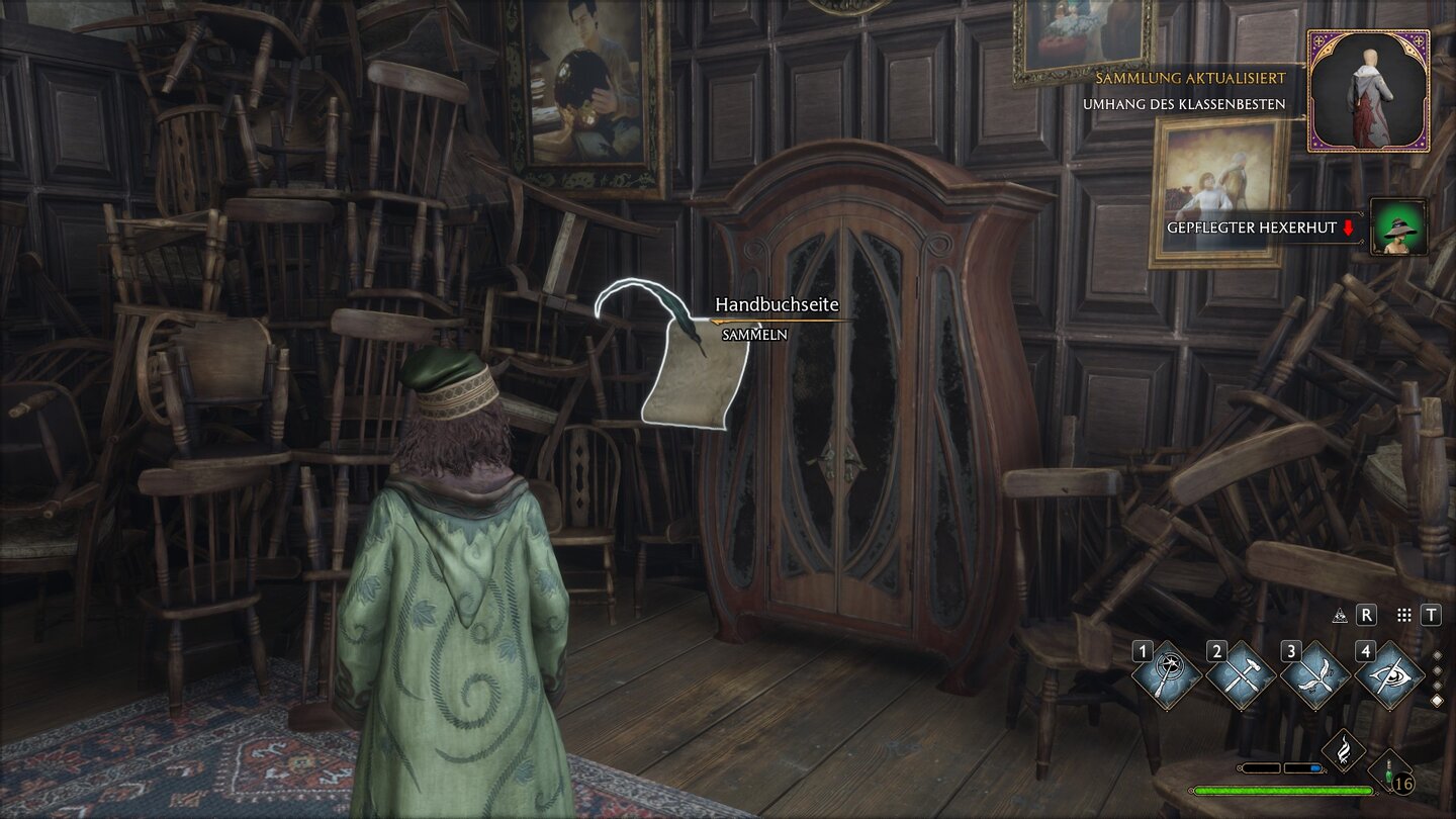 Hogwarts Legacy Revelio-Handbuchseiten 13 - Schrank des Irrwichts