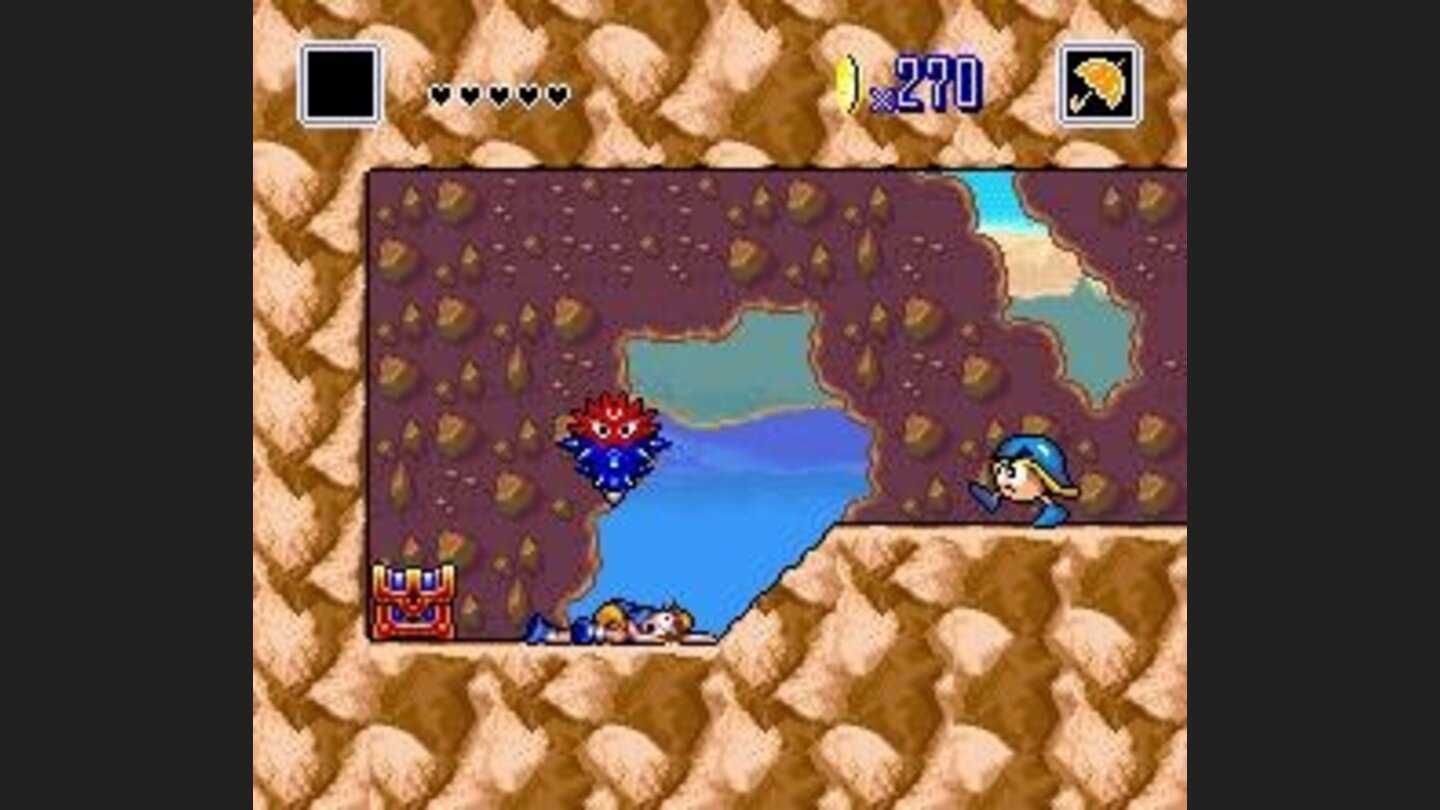 The hero is killed on the bottom of a cavern