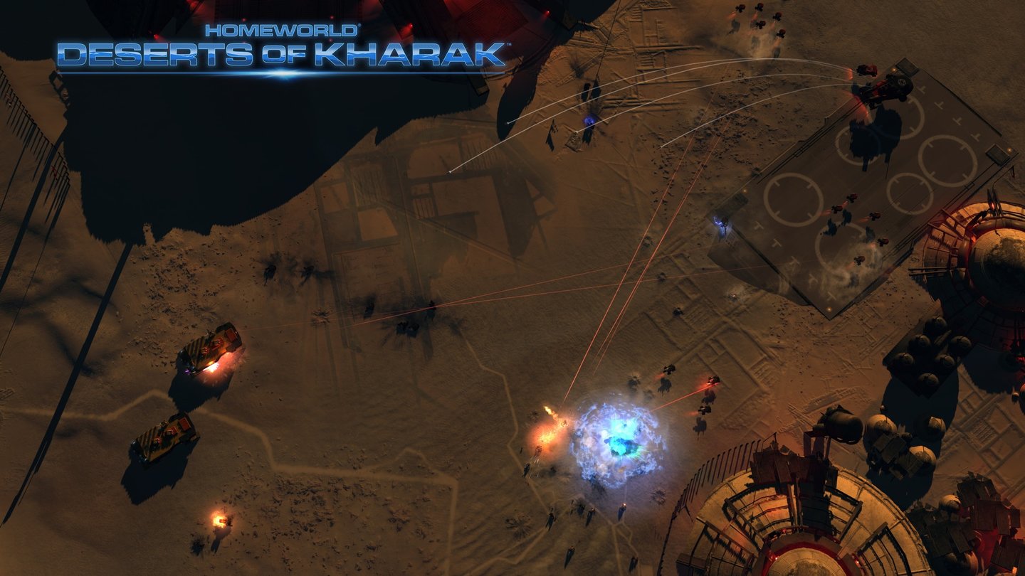 Homeworld: Deserts of KharakDie Kamera kann das Geschehen in der Spielgrafik zeigen,...