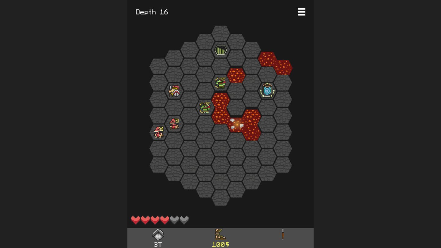 HopliteDas Ende einer Reise? Ab Level 16 können wir unser Spiel wenig heldenhaft durch den Sprung in ein magisches Portal beenden, statt auf dem Schlachtfeld niedergestreckt zu werden.