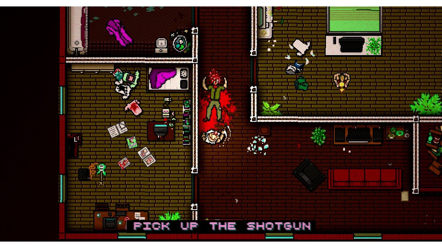 Hotline Miami 2: Wrong NumberDer »Schlächter« spielt den Hauptdarsteller eines Films über die Geschehnisse des ersten Teils.