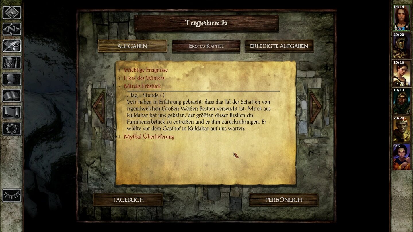 Icewind Dale: Enhanced EditionNeue Interface-Verbesserungen gibt es diesmal kaum, das praktische übersichtliche Tagebuch stammt noch aus den vorherigen Enhanced Editions.