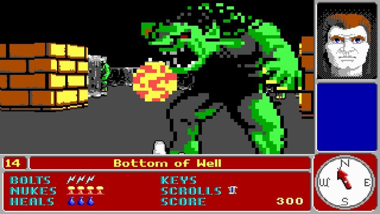 Catacomb 3-D (1991) Catacomb 3-D kommt 1991 für den PC auf den Markt – als Catacombs 3 oder mit den Untertiteln A New Dimension und The Descent. In der Ego-Perspektive erkunden wir Dungeons und bekämpfen Monster mit Zaubersprüchen. Catacomb 3-D gilt als erster wirklicher Ego-Shooter und enthält bereits viele Elemente späterer ID-Titel wie die sichtbare Waffenhand. Während id Software nur für das Hauptspiel verantwortlich ist, erscheinen 1991 drei Nachfolgespiele in der Catacomb Fantasy Trilogie von anderen Entwicklern.