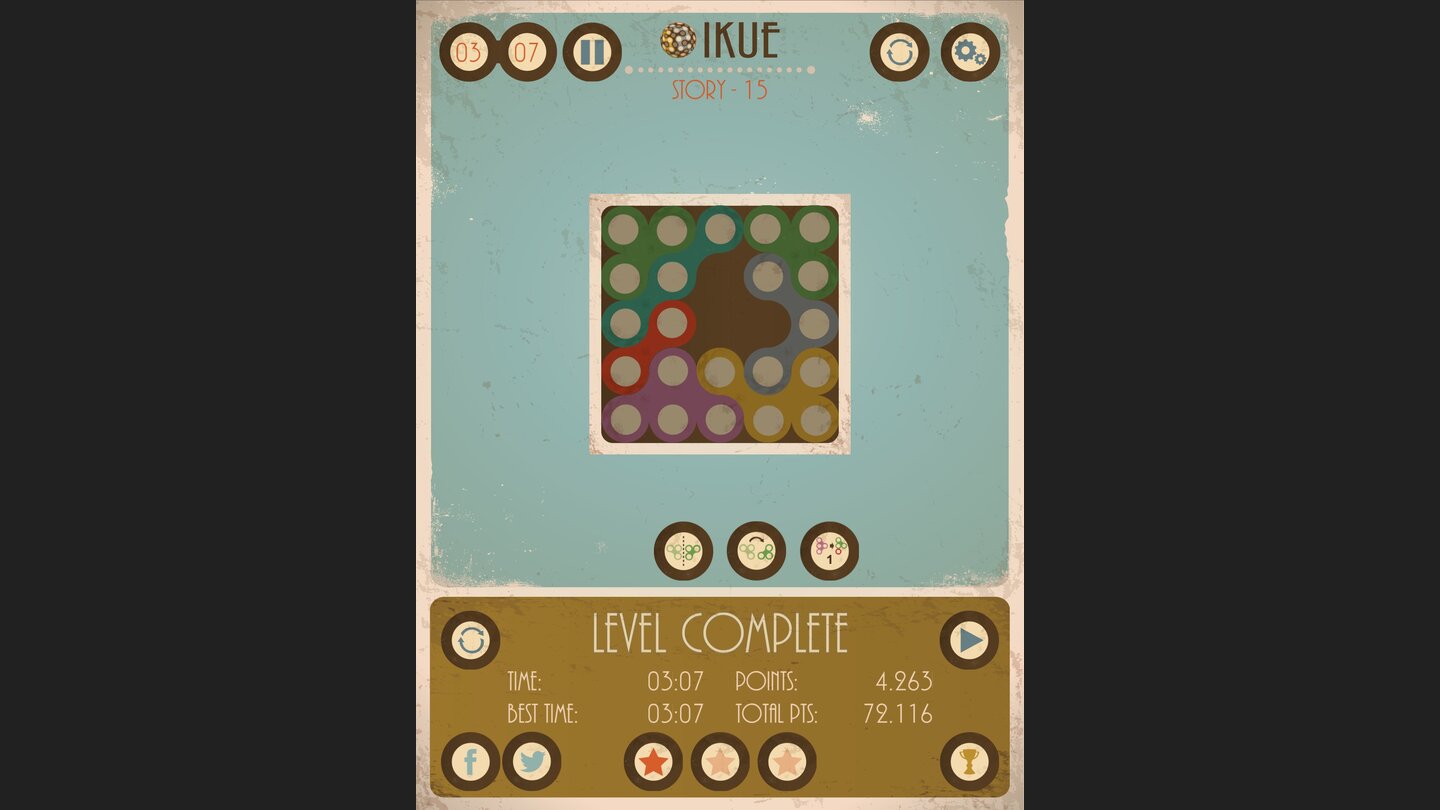 IkuePassgenau: Wir haben das Muster vervollständigt, unsere Punktwertung hängt unter anderem von der Zeit ab, die wir für das Rätsel benötigt haben.