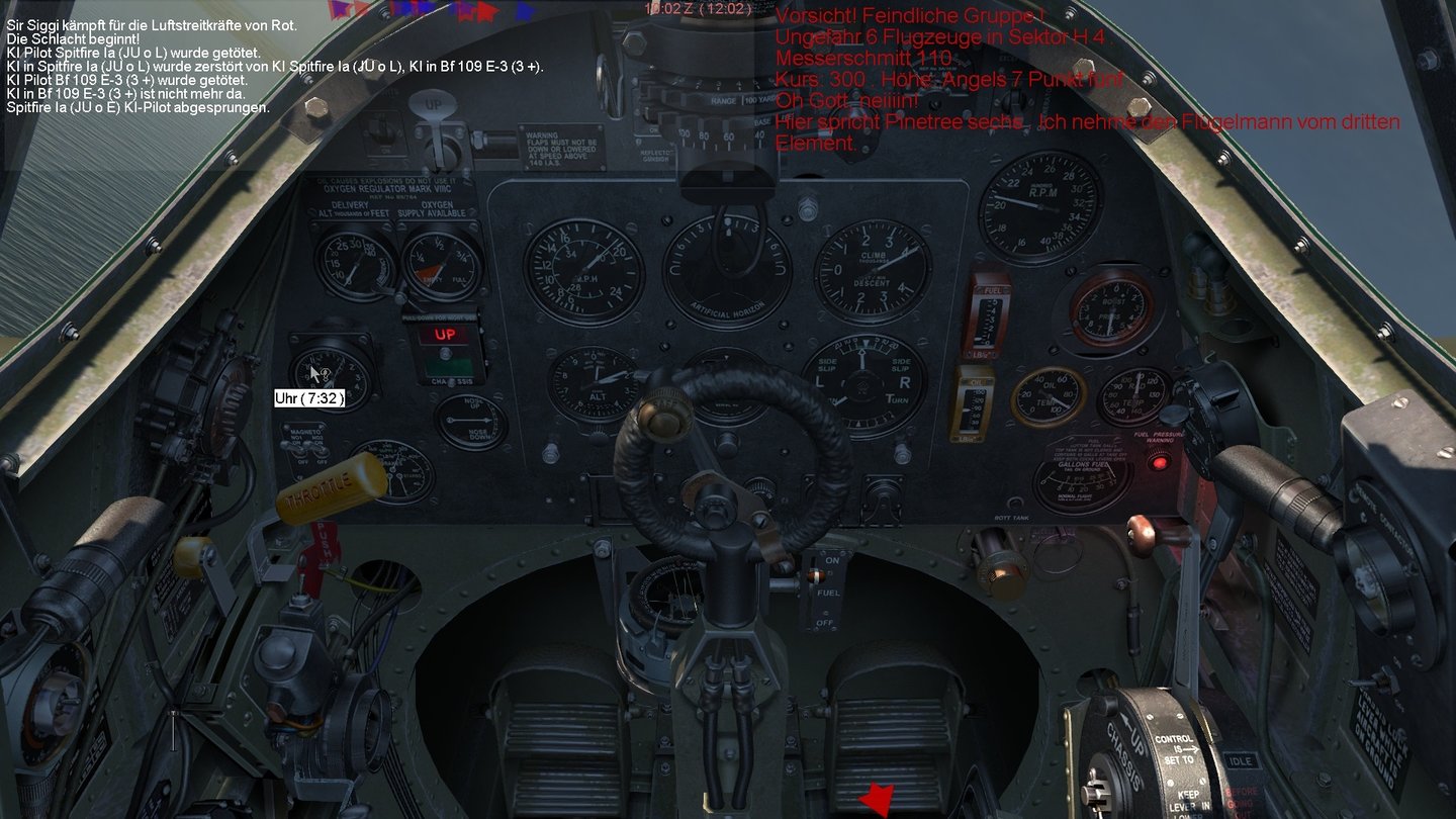 IL-2 Sturmovik: Cliffs of DoverHui: die extrem detaillierten Cockpits sämtlicher Maschinen. Pfui: die extrem nüchternen Texte und Funksprüche am oberen Bildrand.