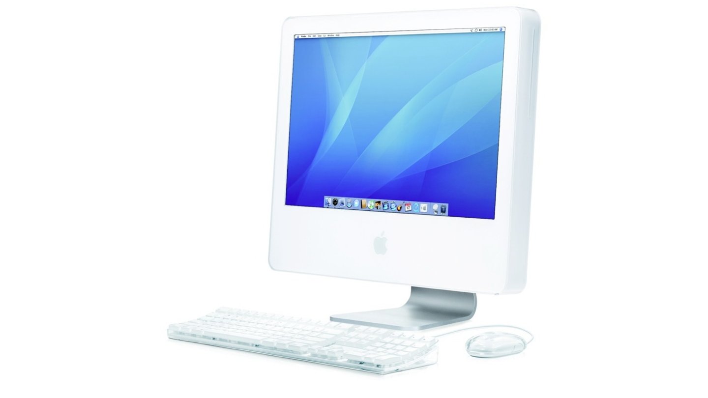 iMac G5 (2005)Ist nicht der erste iMac mit Flachbildschirm, aber der erste, der die Hardware komplett hinter dem Monitor versteckt. Und viele PC-Nutzer ungläubig unter dem Schreibtisch suchen lässt. Beim G5 sind noch alle Komponenten aufrüstbar und austauschbar.