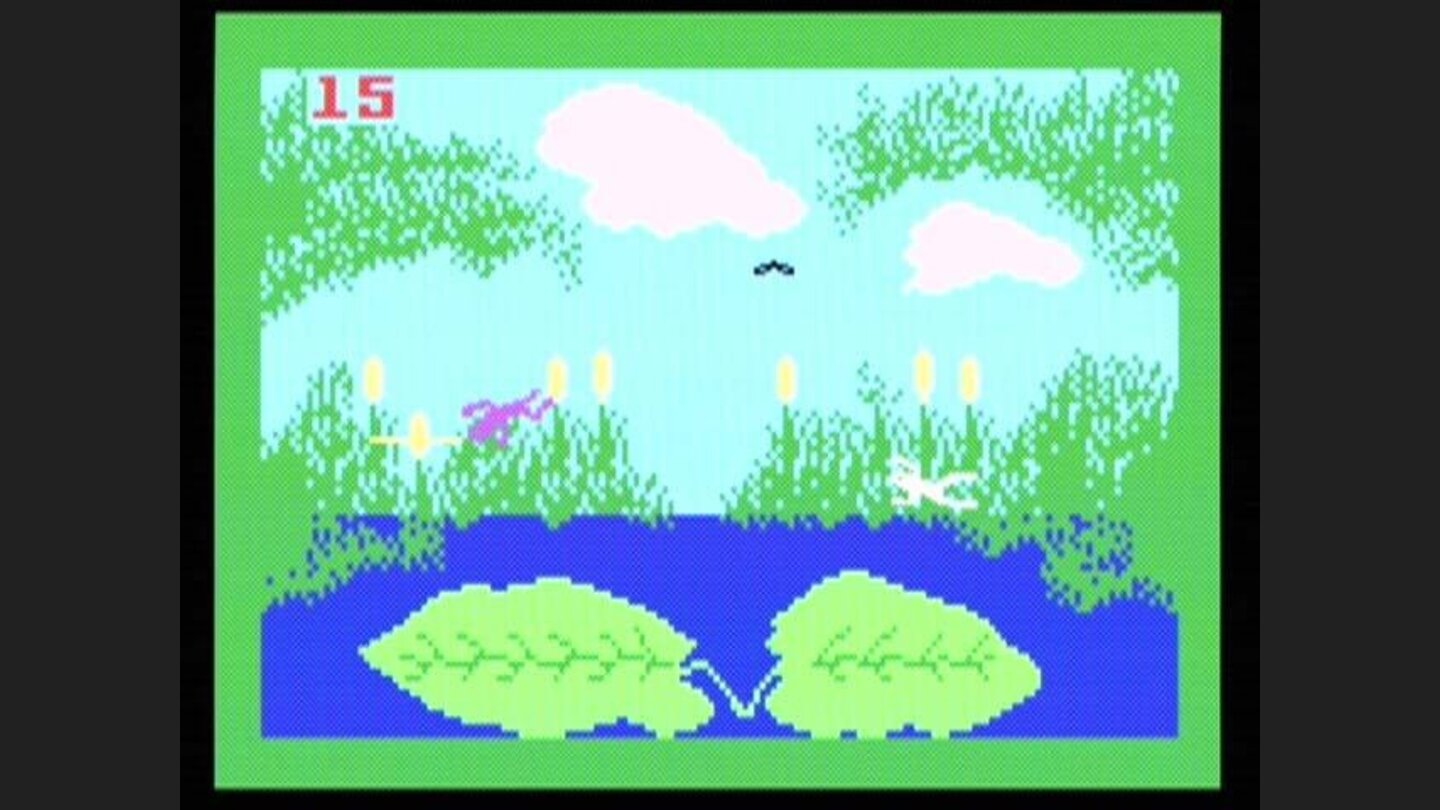 Frog Bog - Jump back and forth, collecting bugs on your tongue.