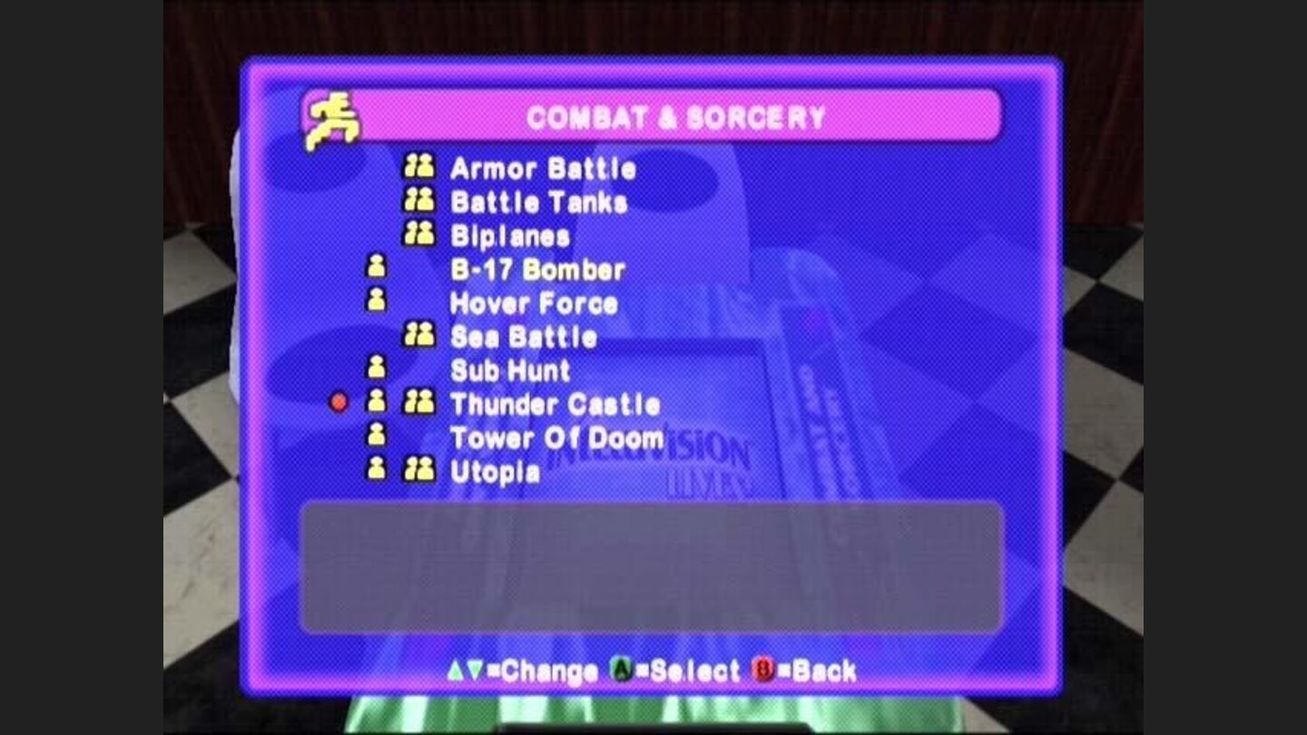 Games are displayed by category. Over sixty of em!