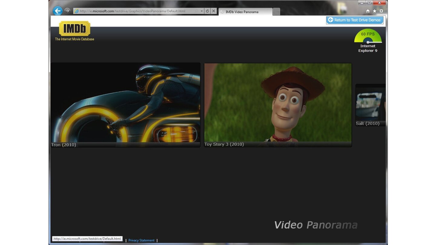 Internet Explorer 9 Beta: Laufende Videos über HTML5 plus eine Karussellanimation