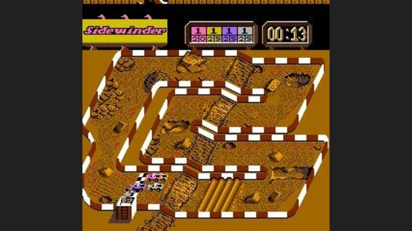 A second racetrack with the race just starting