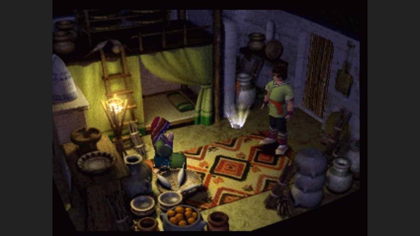 At home. The glowing spot is a saving point