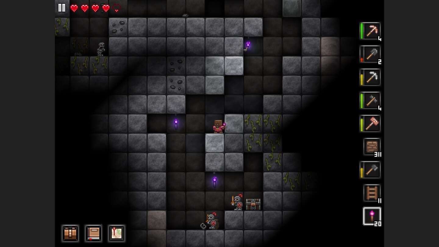 Junk Jack XSchätze und Wächter finden wir in den zufallsgenerierten Dungeons zwar zuhauf, spannende Kämpfe und große Belohnungen dürfen wir jedoch nicht erwarten.