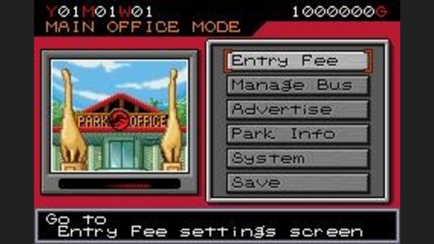 Your main office allows you to find ways to improve your parks income and popularity