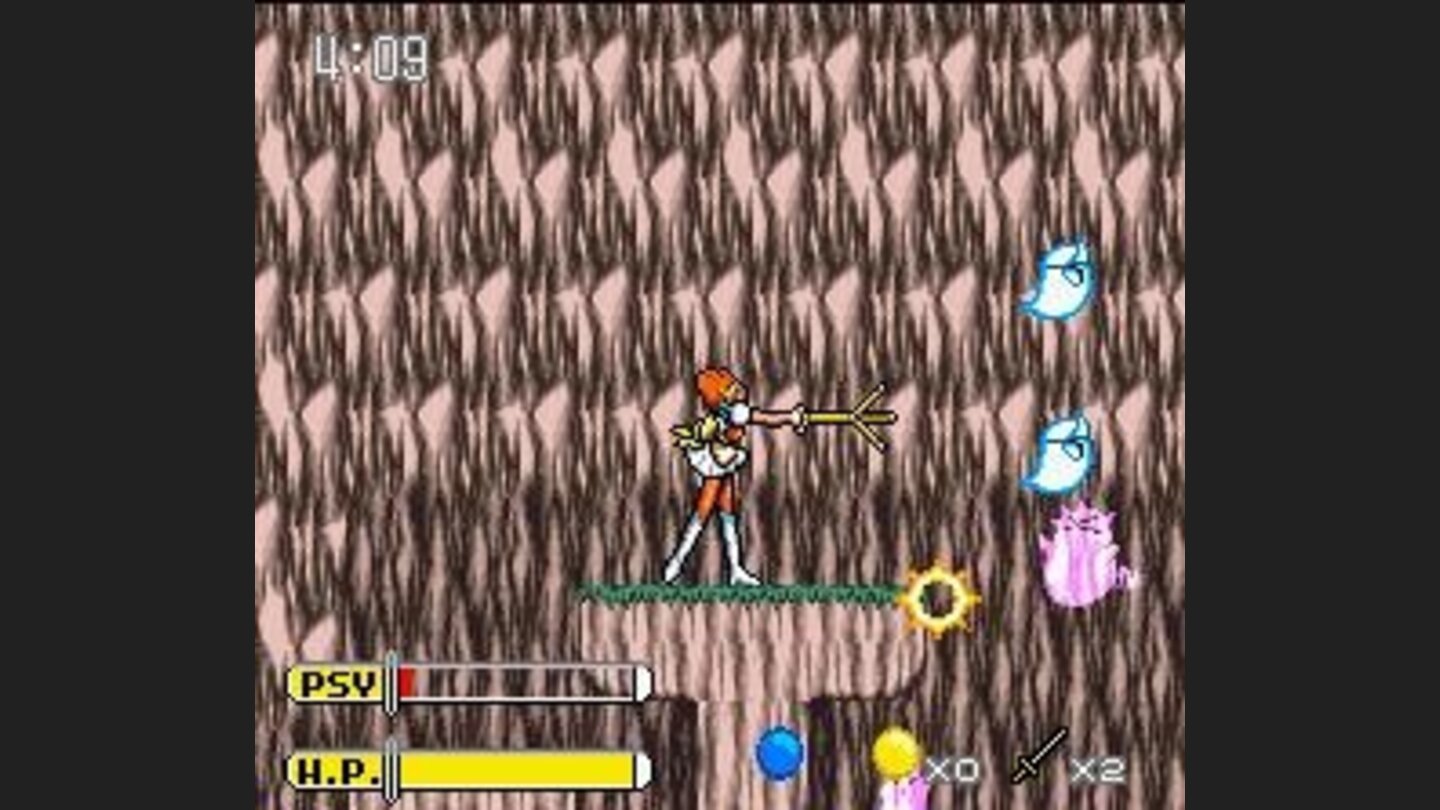 The ghosts flying towards the right are a psychic energy attack.