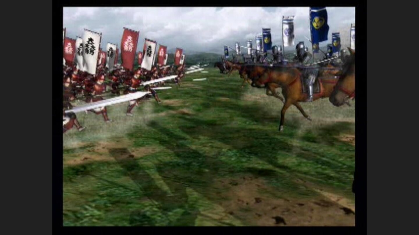 Not something to be in the middle of. Cavalry prepare to collide with an advancing line of spearmen.