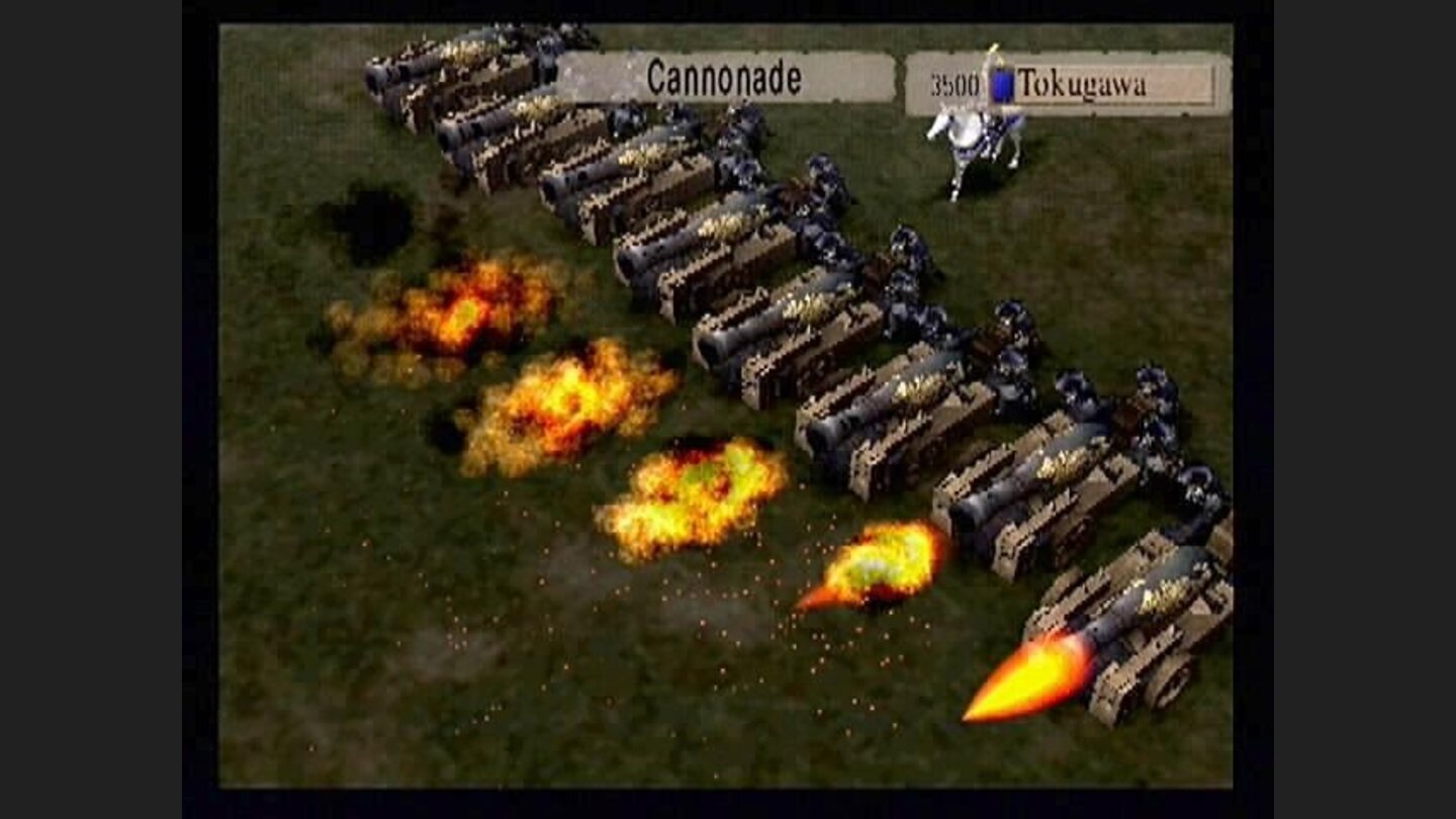 Fire! With the rumble of the dualshock, Ieyasus cannon open up.