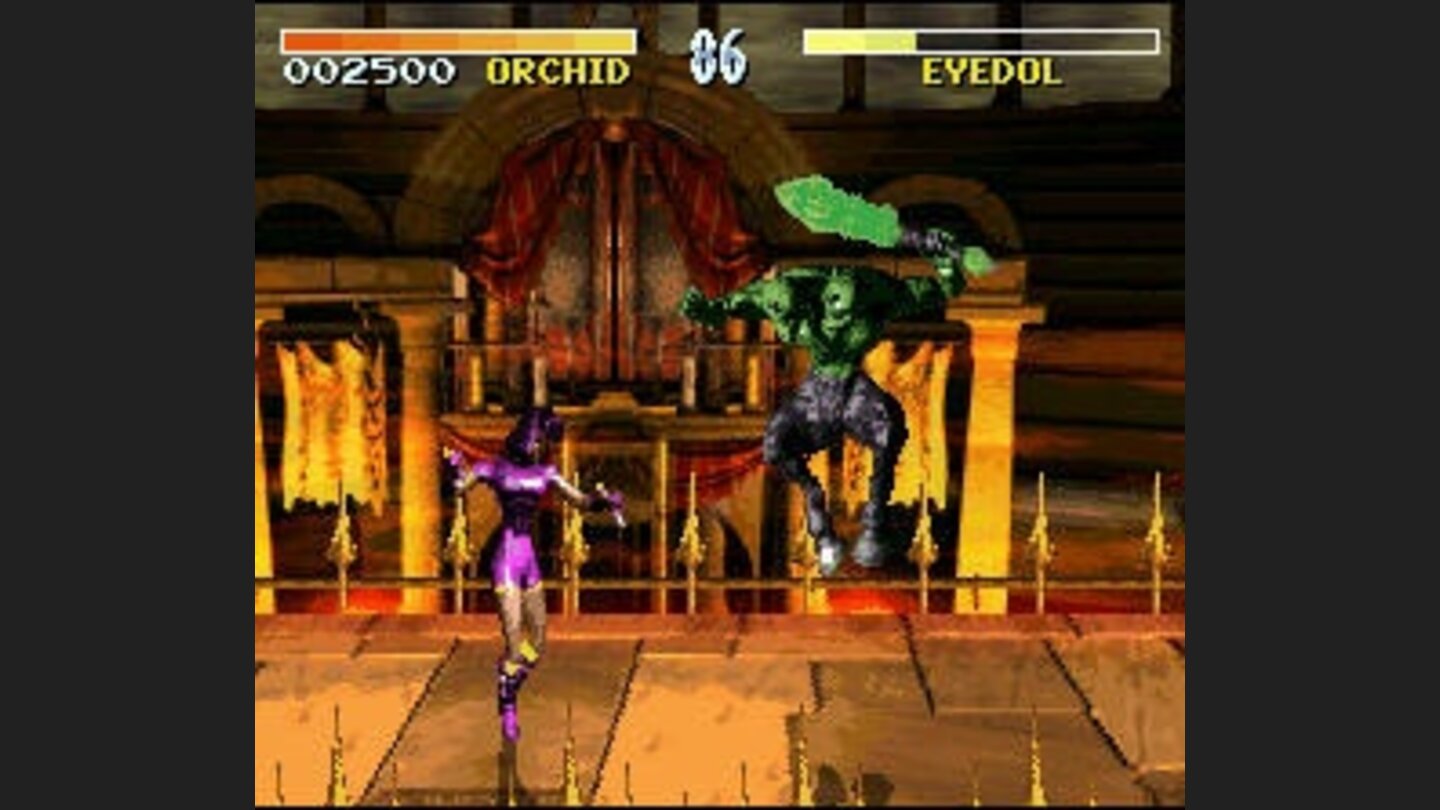 Orchid vs. end boss Eyedol